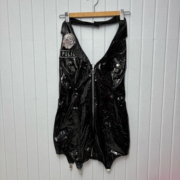 Spirit Tops - Spirit‎ Shiny Black Police Bodysuit Size M